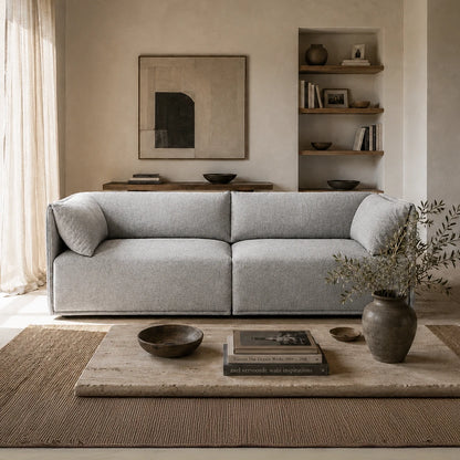 Sofá 3 Lugares Dali 200 cm - Linho Texturizado Cinza
