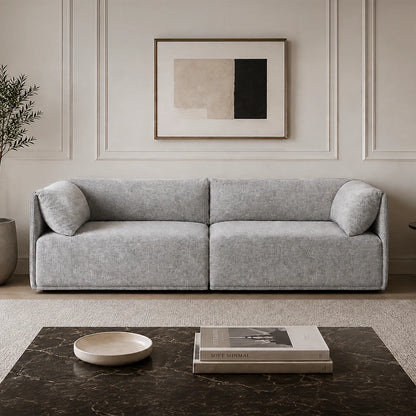 Sofá 6 Lugares Dali 240 cm - Linho Texturizado Cinza
