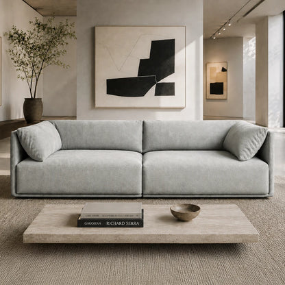 Sofá 6 Lugares Dali 320 cm - Linho Texturizado Cinza