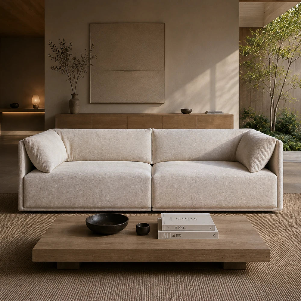 Sofá 6 Lugares Dali 240 cm - Linho Texturizado Bege