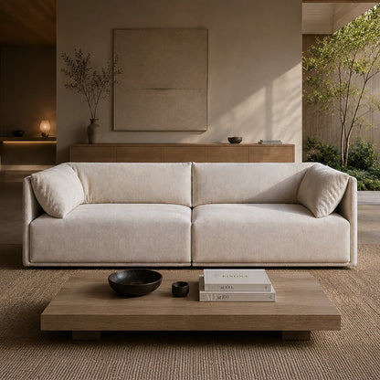 Sofá 6 Lugares Dali 240 cm - Linho Texturizado Bege
