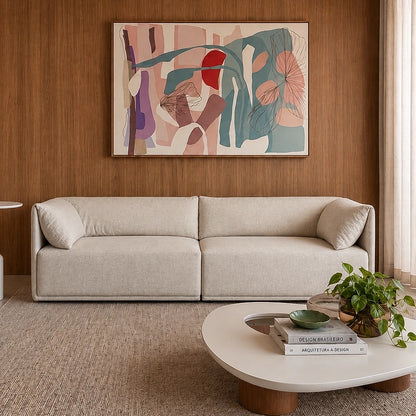 Sofá 6 Lugares Dali 240 cm - Linho Texturizado Bege
