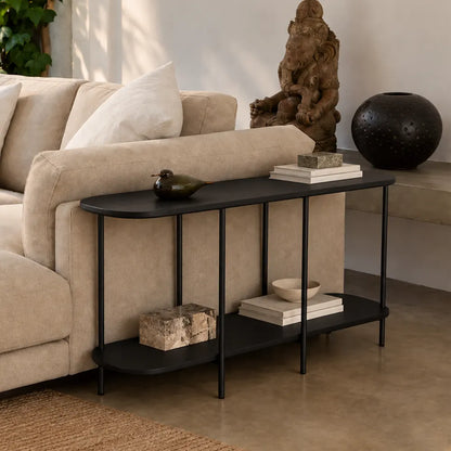 Sofá Table com pés em Metal Biophilia 90 cm - Preto