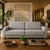 Sofá 4 Lugares Capri 230cm - Linho Texturizado Cinza c/ Natural