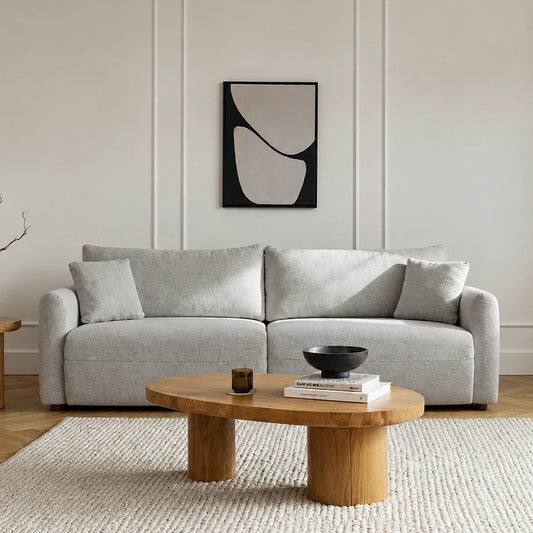 Sofá Retrátil e Reclinável 3 Lugares Toledo 190 cm - Linho Texturizado Cinza