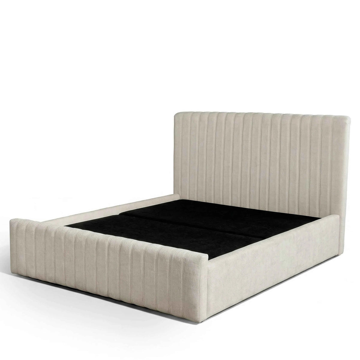 Cama Estofada King com Cabeceira Louise - Linho Off White