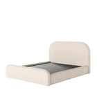 Cama Estofada Queen com Cabeceira Aurora - Linho Texturizado Off White