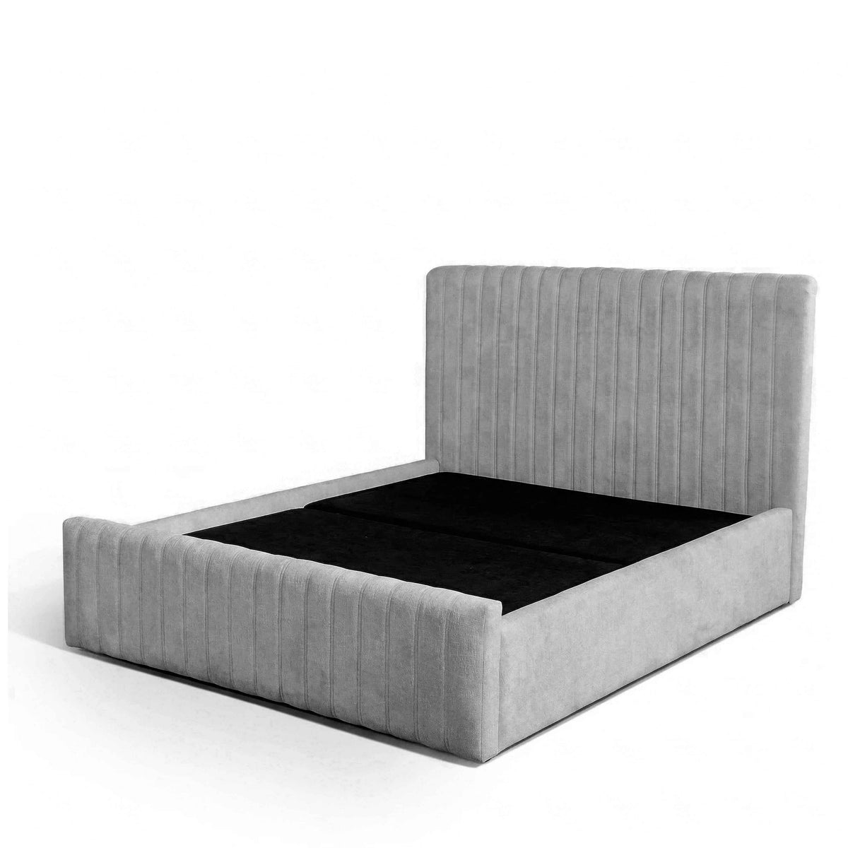 Cama Estofada Queen com Cabeceira Louise - Linho Cinza