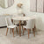 Conjunto de Jantar Mesa Redonda com Vidro Donatella com 4 Cadeiras New Drop - Natural c/ Off White