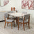 Conjunto de Jantar Mesa Retangular com Vidro Donatella com 4 Cadeiras Ella - Natural c/ Cinza