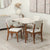 Conjunto de Jantar Mesa Retangular com Vidro Donatella com 4 Cadeiras Ella - Natural c/ Off White