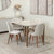 Conjunto de Jantar Mesa Retangular com Vidro Donatella com 4 Cadeiras New Drop - Natural c/ Off White