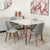 Conjunto de Jantar Mesa Retangular com Vidro Donatella com 4 Cadeiras New Drop - Natural c/ Cinza