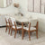 Conjunto de Jantar Mesa Retangular com Vidro Donatella com 6 Cadeiras Ella - Natural c/ Off White