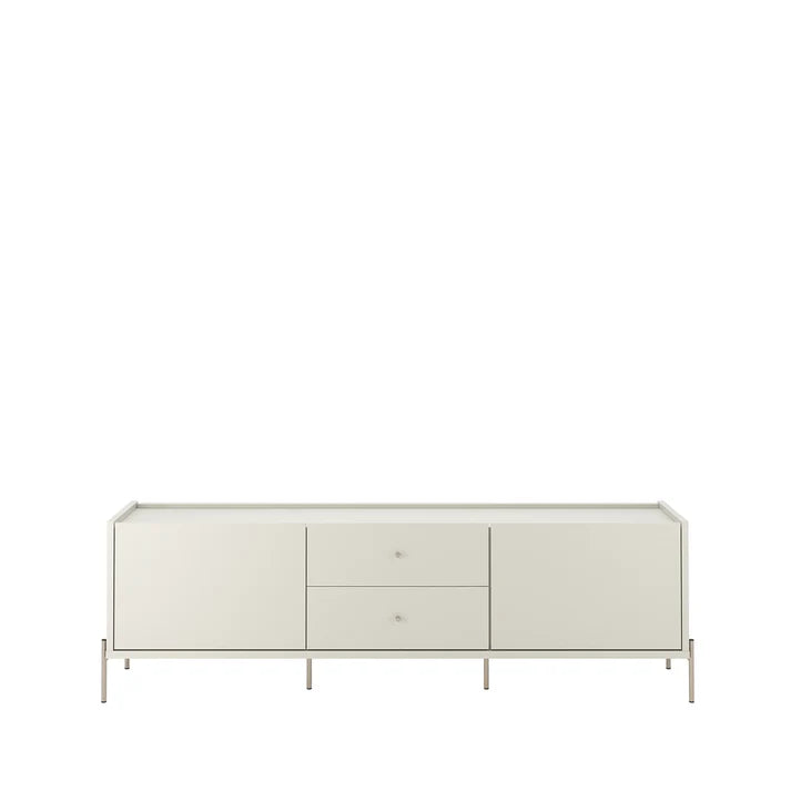 Conjunto Sala de Estar Completo Rack para TV até 75” Jasper - Sofá Cama 3 Lugares Vancouver - 2 Mesas Laterais Orb