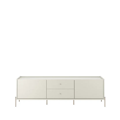 Conjunto Sala de Estar Completo Rack para TV até 75” Jasper - Sofá Cama 3 Lugares Vancouver - 2 Mesas Laterais Orb