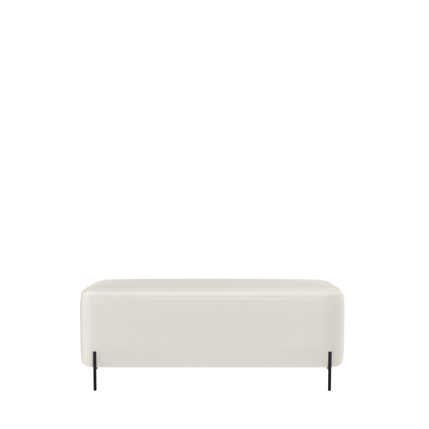 Recamier Estofado Nysa 140 cm - Linho Off White c/ Preto