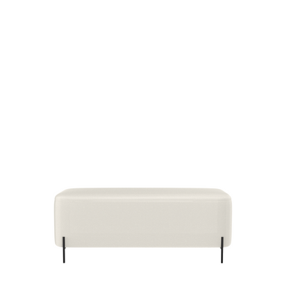 Recamier Estofado Nysa 140 cm - Linho Off White c/ Preto