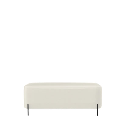 Recamier Estofado Nysa 160 cm - Linho Off White c/ Preto