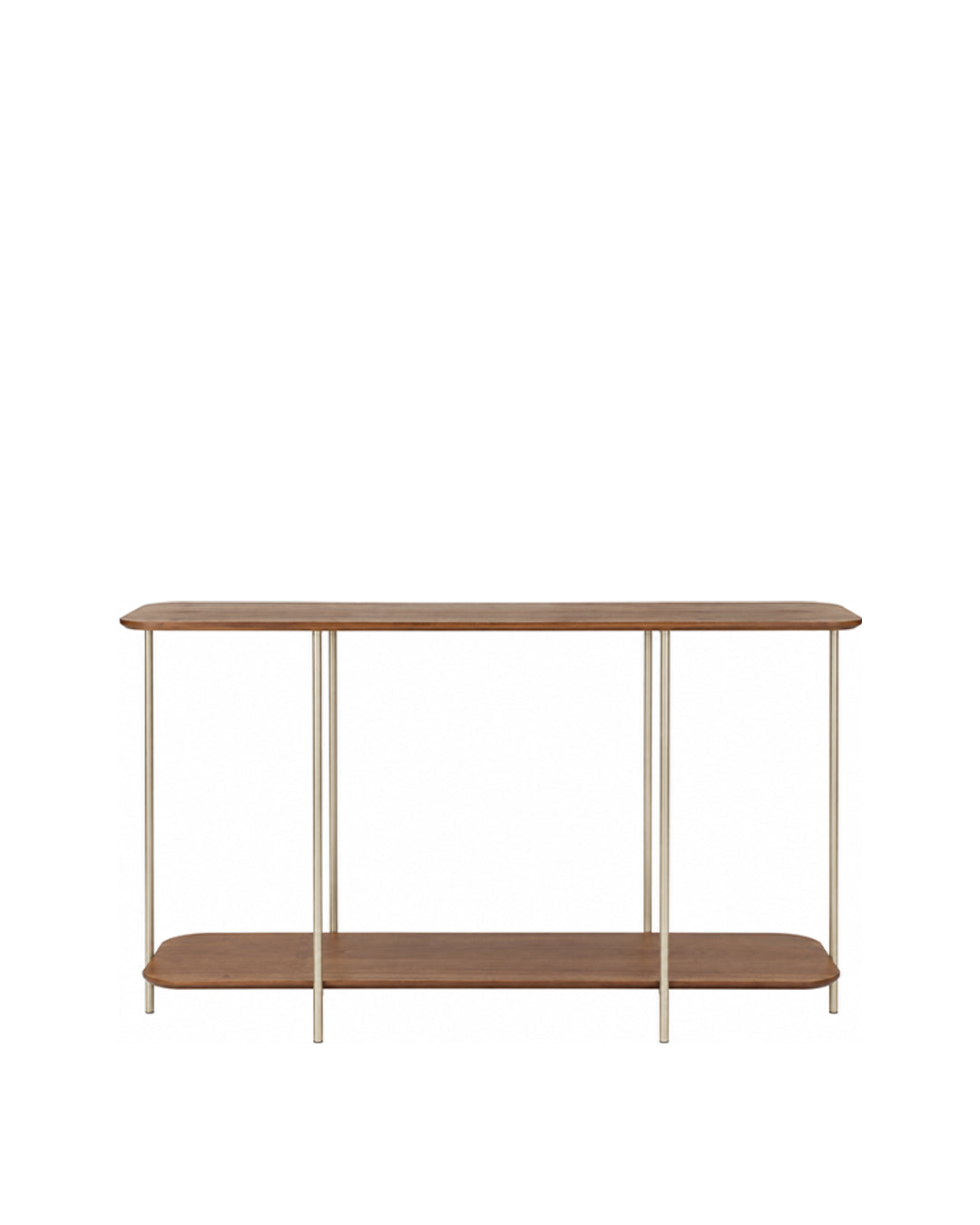 Aparador com Tampo em Lâmina de Madeira e pés em Metal Biophilia 120 cm - Mel c/ Champanhe
