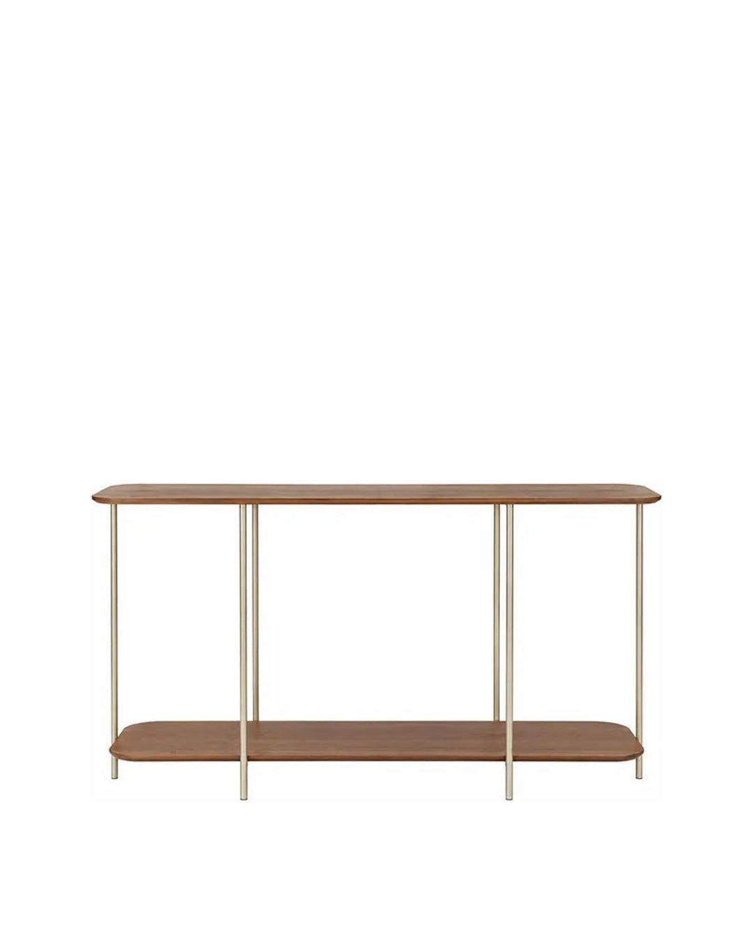 Aparador com Tampo em Lâmina de Madeira e pés em Metal Biophilia 140 cm - Mel c/ Champanhe