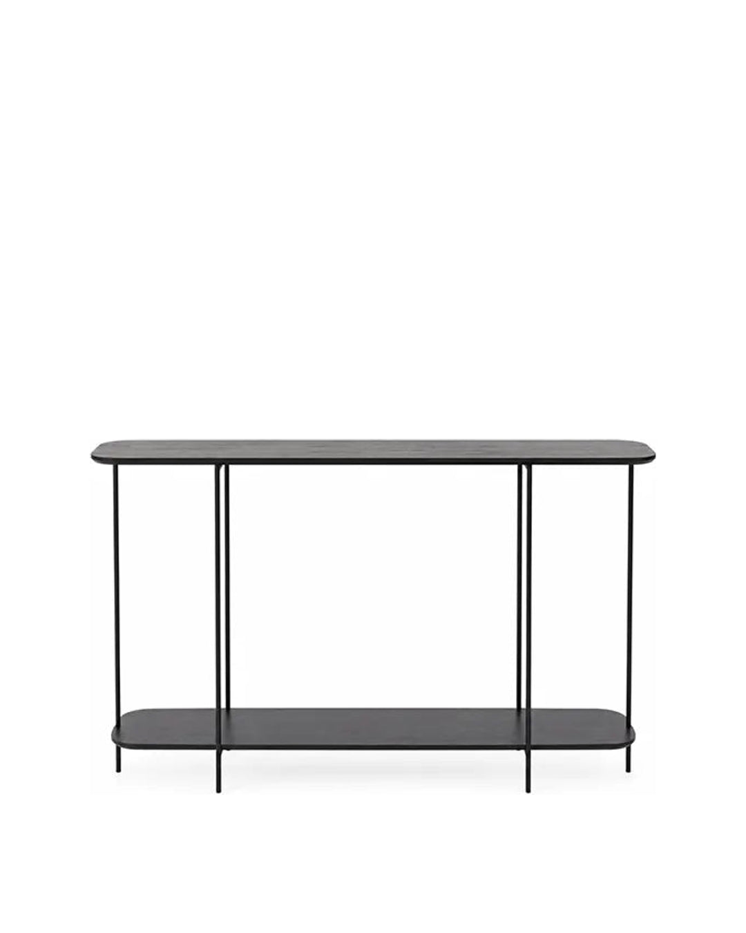Aparador com Tampo em Lâmina de Madeira e pés em Metal Biophilia 90 cm - Preto