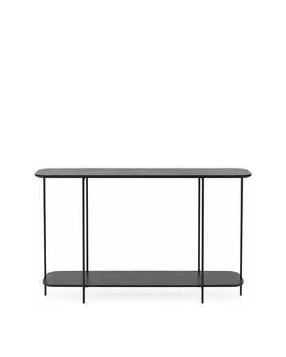 Aparador com Tampo em Lâmina de Madeira e pés em Metal Biophilia 90 cm - Preto
