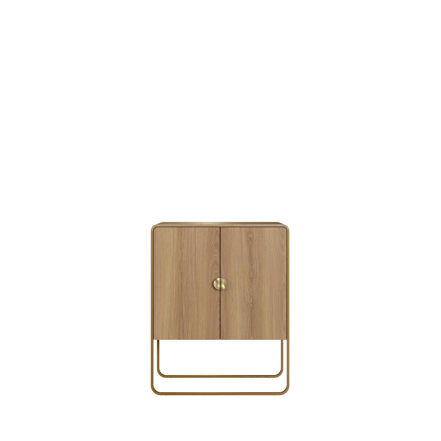 Balcão Buffet 2 Portas Dunna 90 cm - Mel c/ Dourado