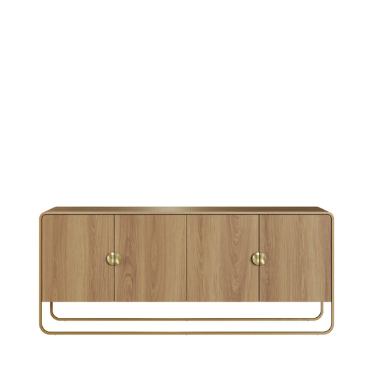 Buffet 4 Portas Dunna 180 cm - Mel c/ Dourado