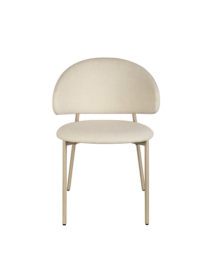 Cadeira de Aço Estofada Liora - Off White