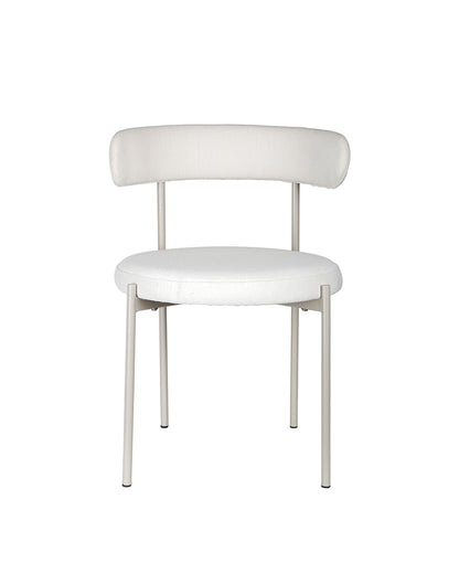 Cadeira de Aço Estofada Olyra - Off White
