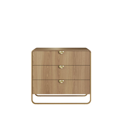 Cômoda com 3 Gavetas Dunna 90 cm - Mel c/ Dourado