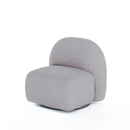 Poltrona Estofada Giratória Aurora - Linho Texturizado Cinza