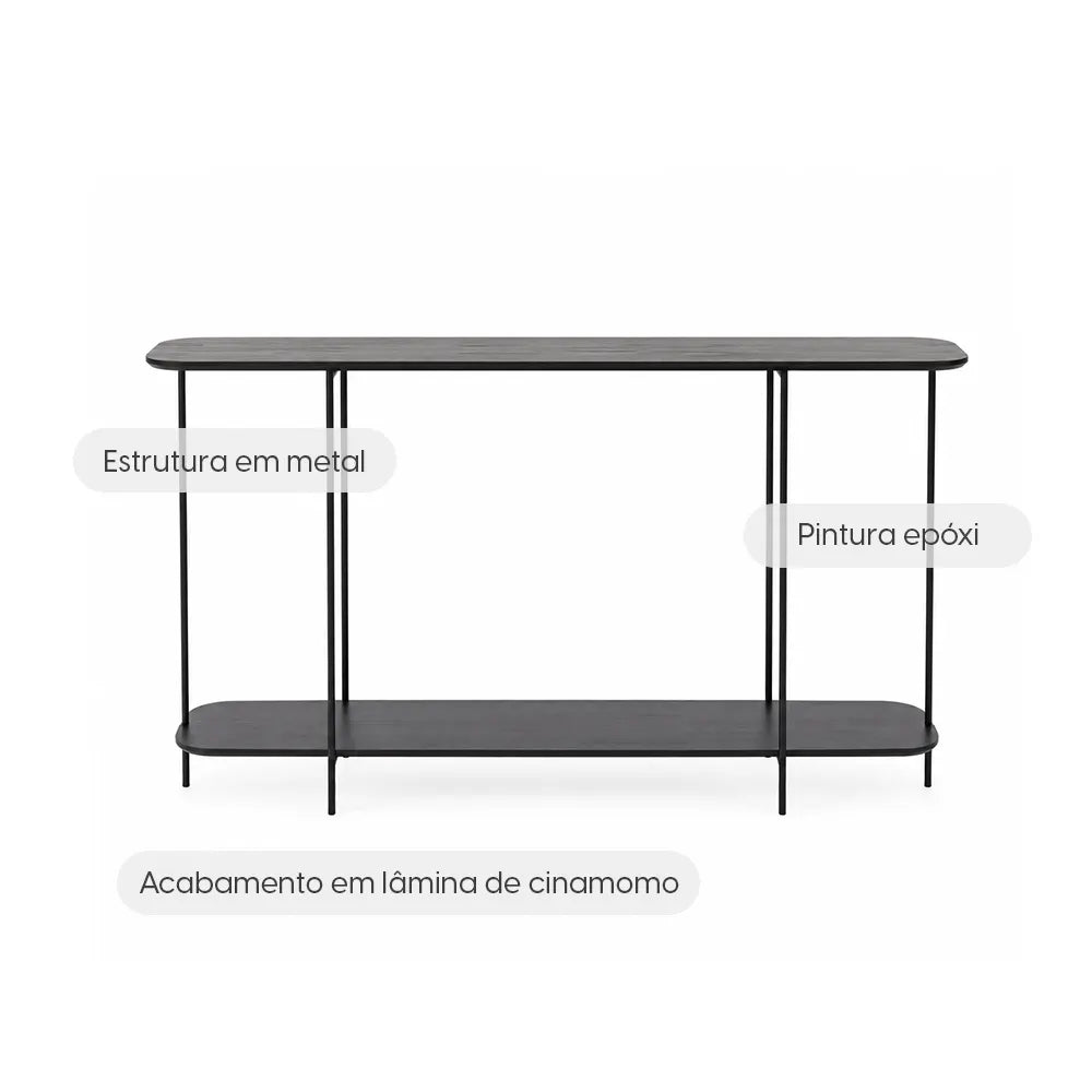 Aparador com pés em Metal Biophilia 100 cm - Preto