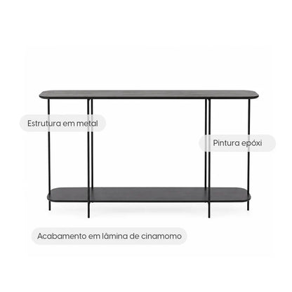 Aparador com pés em Metal Biophilia 100 cm - Preto