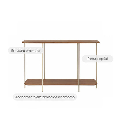 Aparador com pés em Metal Biophilia 90 cm - Mel c/ Champanhe