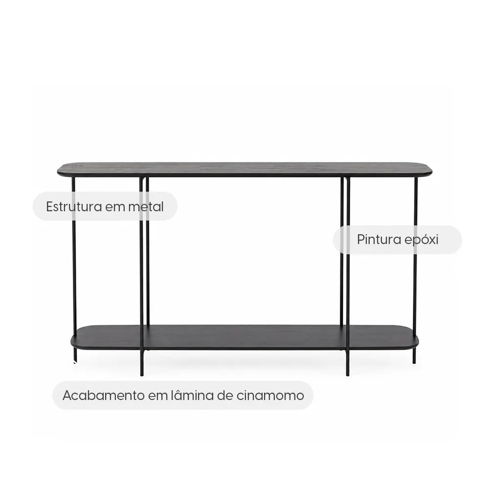 Aparador com pés em Metal Biophilia 120 cm - Preto