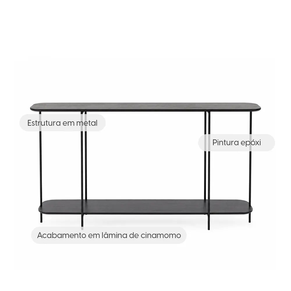 Aparador com pés em Metal Biophilia 140 cm - Preto