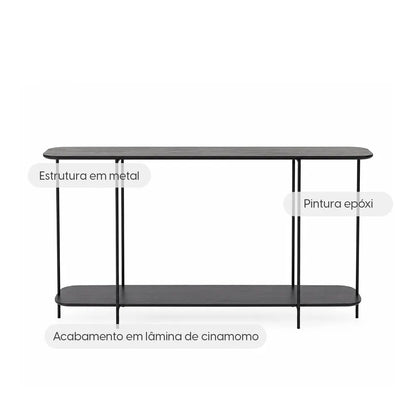 Aparador com pés em Metal Biophilia 140 cm - Preto