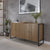 Balcão Buffet 4 Portas Aço com MDF Voss 146 cm - Freijó c/ Preto Fosco