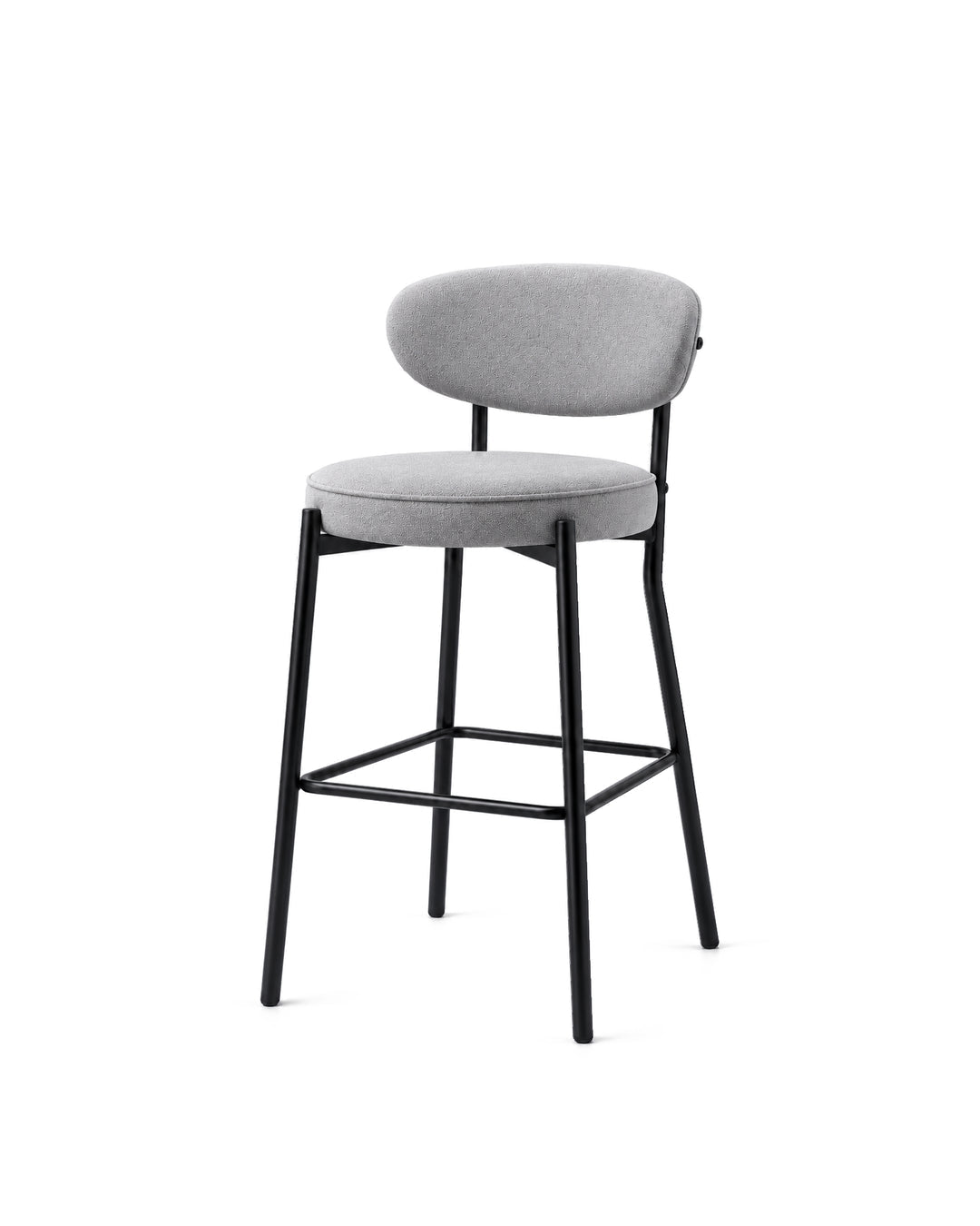 Banqueta Alta de Aço Estofada Oryn - Cinza
