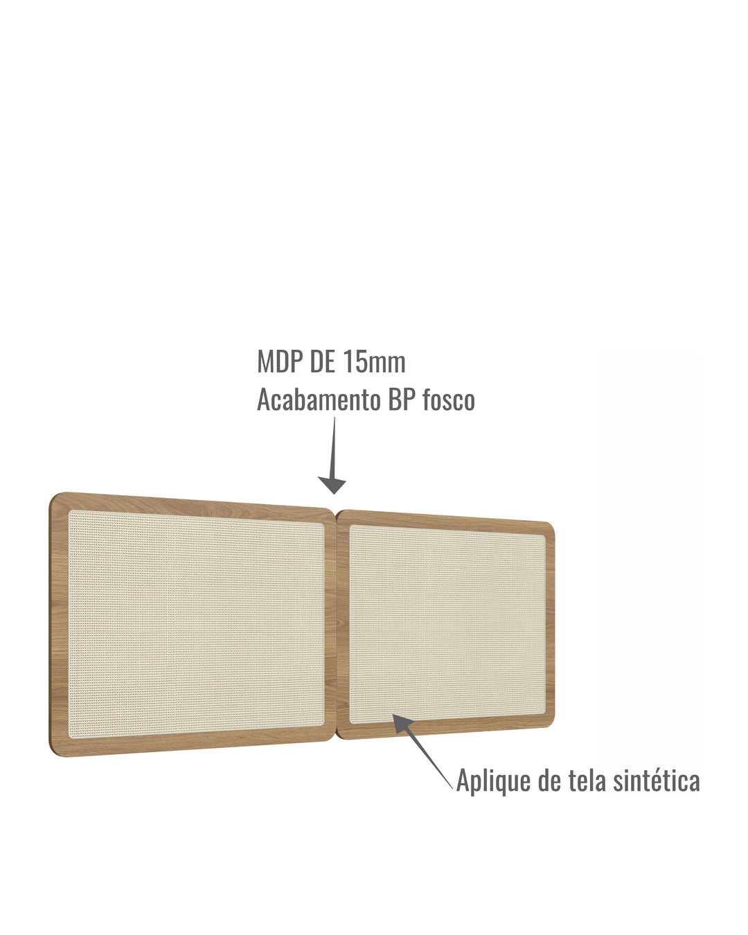 Cabeceira Casal Urdi 160 cm - Mel c/ Palhinha