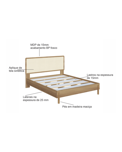 Cama Queen Palhinha Urdi 158 cm - Mel