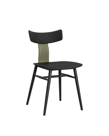 Conjunto de 2 Cadeiras de Aço Estofada Évoa - Preto e Verde