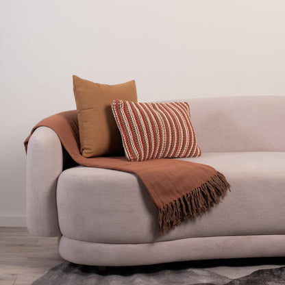 Manta Janduí 250 x 200 cm - Caramelo c/ Terracota