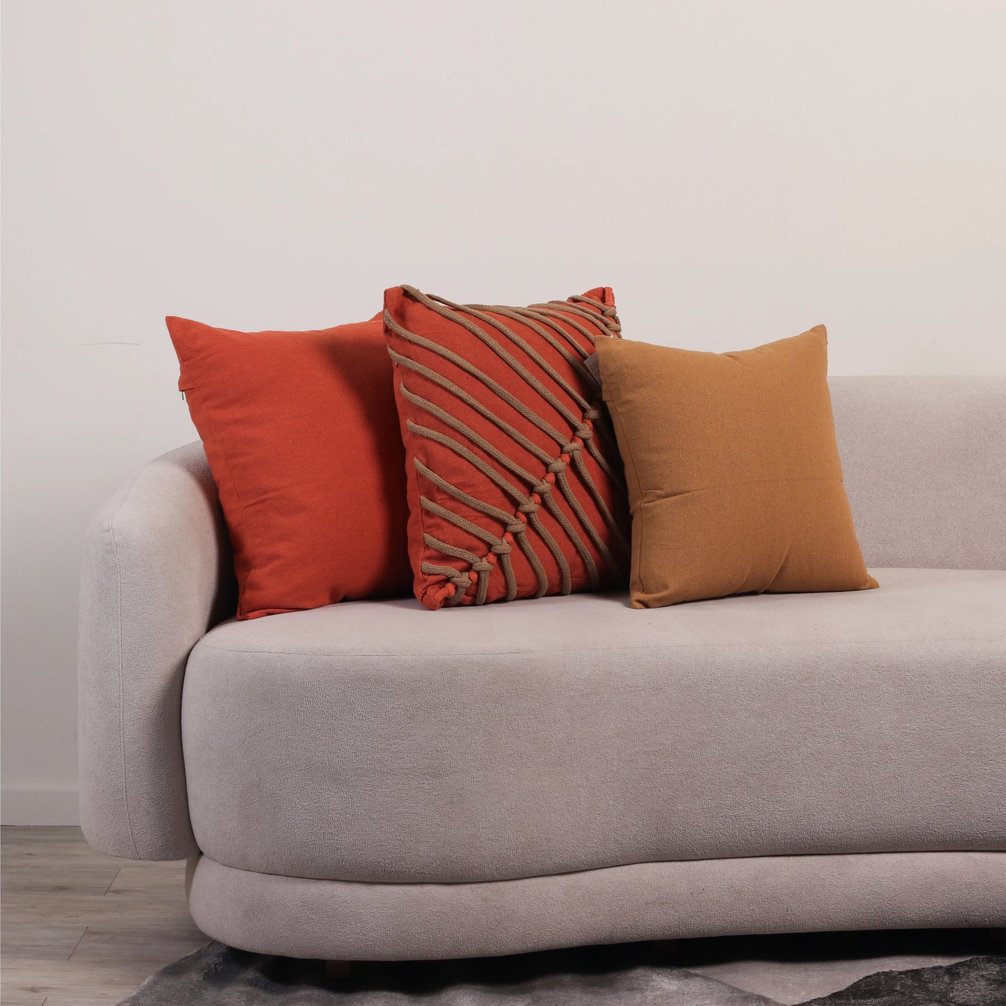 Almofada Nó 50 x 50 cm - Terracota c/ Caramelo