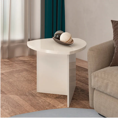 Mesa Lateral Triangular para Sala Elia 50 cm - Off White