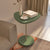 Mesa Lateral Triangular para Sala Lyra 60 cm - Menta c/ Dourado