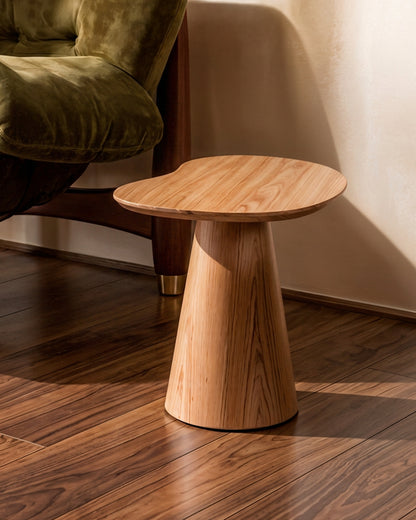 Mesa Lateral com Tampo Orgânico de Lâmina de Madeira Tellina 46 cm - Mel