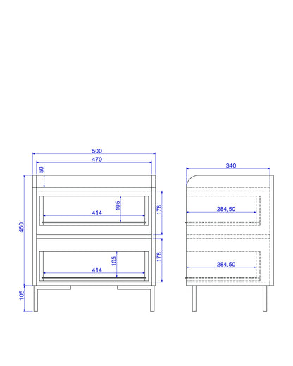 Mesa de Cabeceira 2 Gavetas Elo 50 cm - Mel